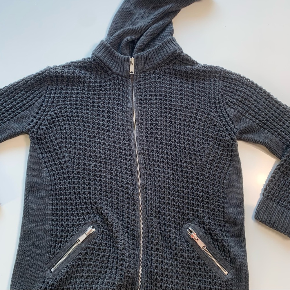 Trovata Black Hooded Knit Zip-Up Cardigan - Picture 3 of 11